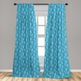 thumbnail image 4 of Ambesonne Octopus Curtains, Smiling Sea Animals Pattern, Pair of 28"x84", Pale Sky Blue and Soft Pink, 4 of 4