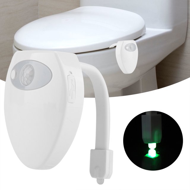 HURRISE Toilet LED Light,Rechargeable Toilet LED Motion Induction Bathroom Night Light Sensor with 8 Colors , Bathroom Night Light