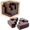 thumbnail image 1 of Rompecabezas de madera, cubo, rompecabezas de madera, rompecabezas en forma de T, rompecabezas educativo para niños, 1 of 5