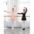 thumbnail image 5 of Oudiya Girls Ballet Leotards Long Sleeve Criss Cross Back Toddler Dance Outfits Leotard with Removable Shinny Skirt Combo 3-11Y, 5 of 8