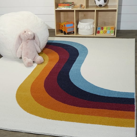 Balta Mod-Tod Caroline Abstract Rainbow Kids Area Rug 5'3" x 7' 5' x 8'