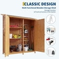 thumbnail image 5 of 56" Outdoor Storage Shed, Large Wooden Garden Shed with Waterproof Asphalt Roof, Lockable Double Doors & 2 Removable Shelves,Wooden Tool Organizer for Backyard & Patio, Natural Fir Wood, 5 of 7