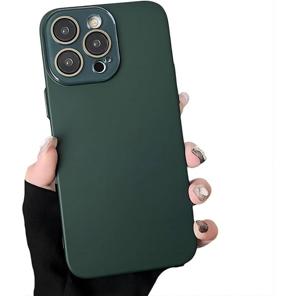 for iPhone Case,2 in 1 Matte Slicone Case with Crystal Clear Camera Lens Metal Buttons Soft Shockproof Phone Case (Green,iPhone 11)