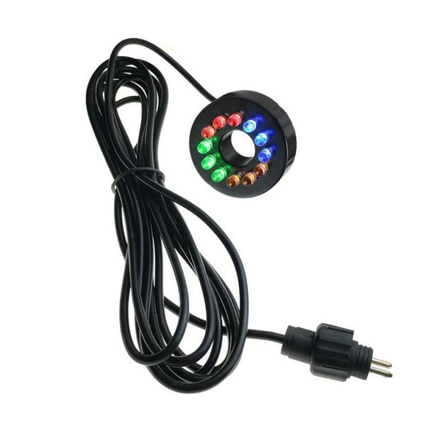 Cateissary Conector macho ABS de 2 pines para estanque de agua, fuente, iluminación, ABS, belleza, fuente de agua, LED Jardín y Patio Multicolor 12led