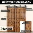 thumbnail image 4 of Homacer 9ft Black Rustic U-Shape Double Track Bypass Sliding Barn Door Hardware Kit, for Two Doors, Straight Design Roller, Heavy Duty, 4 of 6