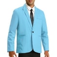 thumbnail image 4 of INSPIRE CHIC Men's Casual Blazer One Button Lightweight Slim Fit Jacket M Light Blue, 4 of 4