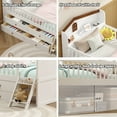 thumbnail image 5 of Twin Size Montessori Floor Bed with 4 Drawers, Low Wooden Platform Bed with Guardrail Headboard & Ladder, Playhouse Bedframe for Girls Boys, No Box Spring Needed, Easy Assembly, White, 5 of 8