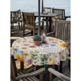 thumbnail image 2 of Outdoor Tablecloth with Umbrella Hole for Patio/Picnic/Party/Camping, Sunflower Vintage Waterproof Table Cloth Round Cover Washable, Colorful Flowers Summer Botanical Retro Art (Dia 54"), 2 of 8