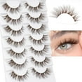 thumbnail image 6 of Natural Look False Eyelashes Wispy Fluffy Lashes Mink Long Curly Fake Eyelashes Cat Eye Lashes with Clear Band 7 Pairs Pack, 6 of 16