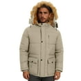 thumbnail image 2 of Sookity Mens Fashion Jackets and Coats Hooded Waterproof Winter Jackets Heavyweight Puffer Jackets Fleece Lined Comfy Jacket Winter Thicken Outdoor Coats with Pockets chumpas para hombre Beige,M, 2 of 5