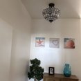 thumbnail image 4 of Tiffany Ceiling Lights White Stained Glass Baroque Style LED Bulbs Included for Bed Room Living Room Entryway16"W*16"D*16"H, 4 of 5