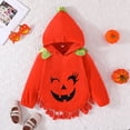 thumbnail image 3 of GYRATEDREAM Infant Boys Girls Halloween Pumpkin Face Hoodie Toddler Long Seeve Hooded Sweatshirt Baby Tassel Trim Cover Up Tops Fall Clothes for 6 Months-5 Years, 3 of 8
