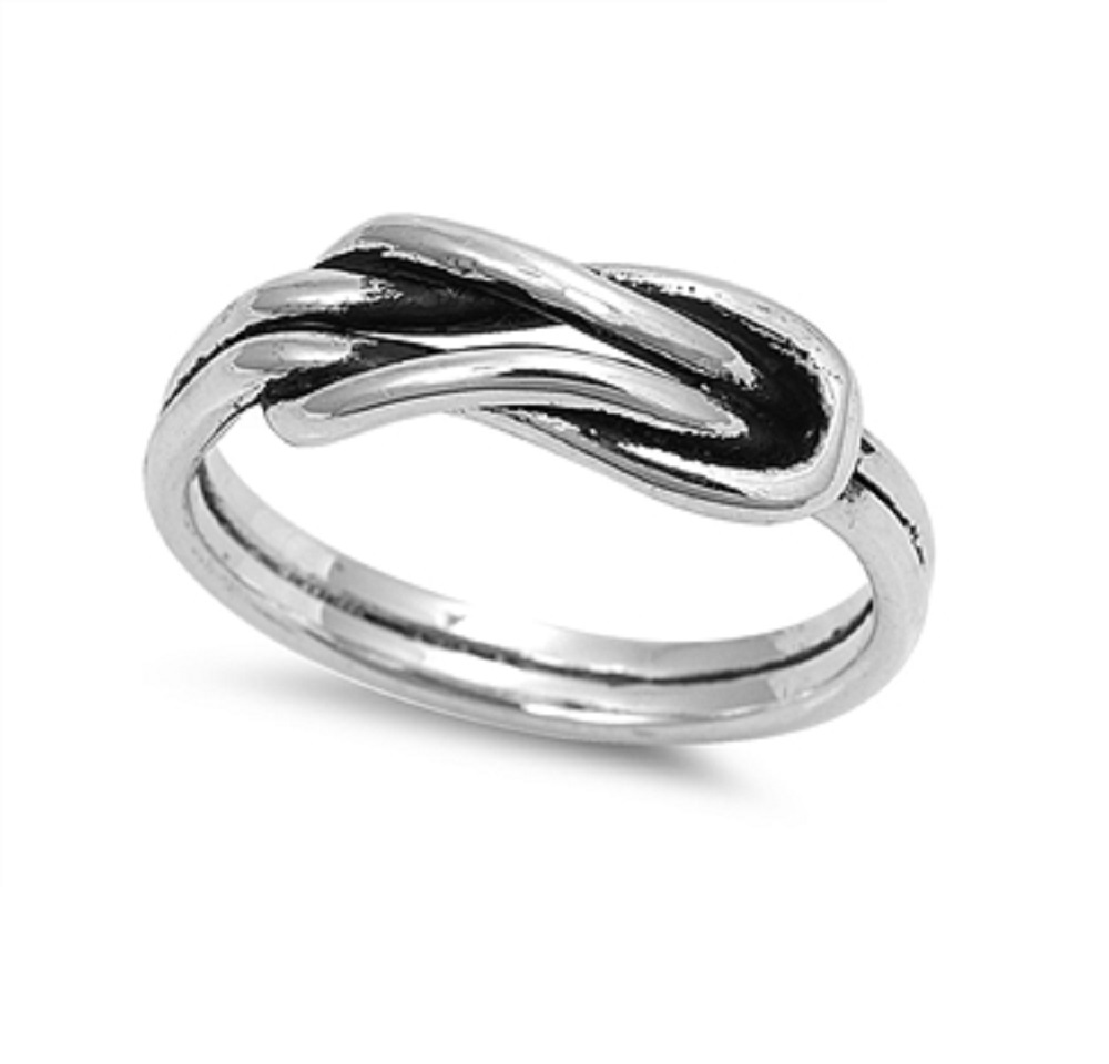 925 Sterling Silver Promise of Eternity Knot Ring Size 10