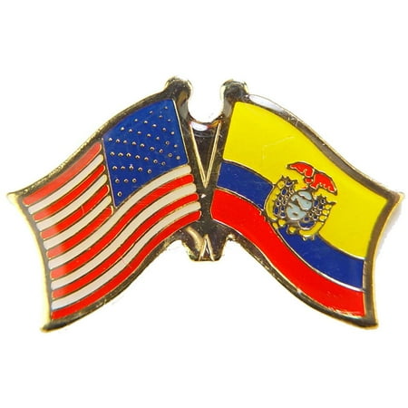 American & Ecuador Flags Pin 1