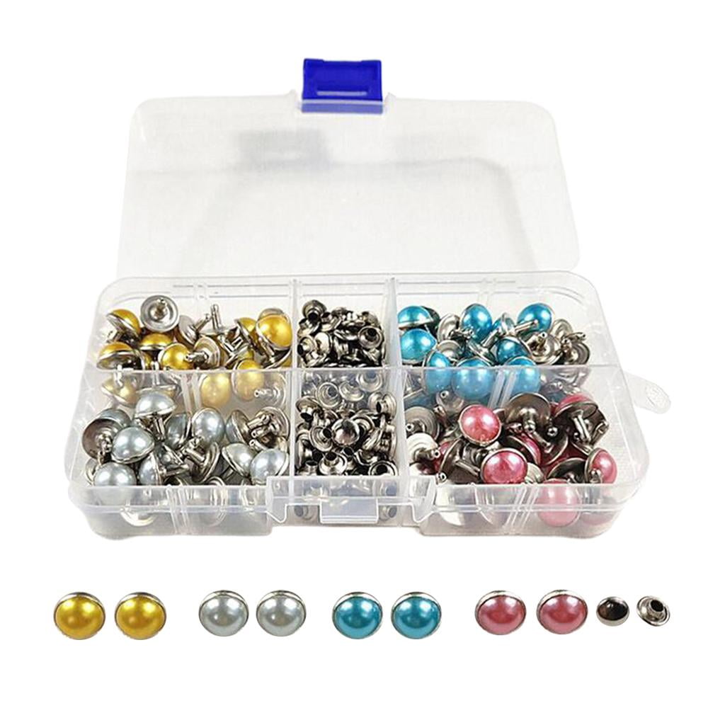 100 Sets of Leather Rivets, Pearl Rivets, Hollow Rivets, Jewelry Rivets