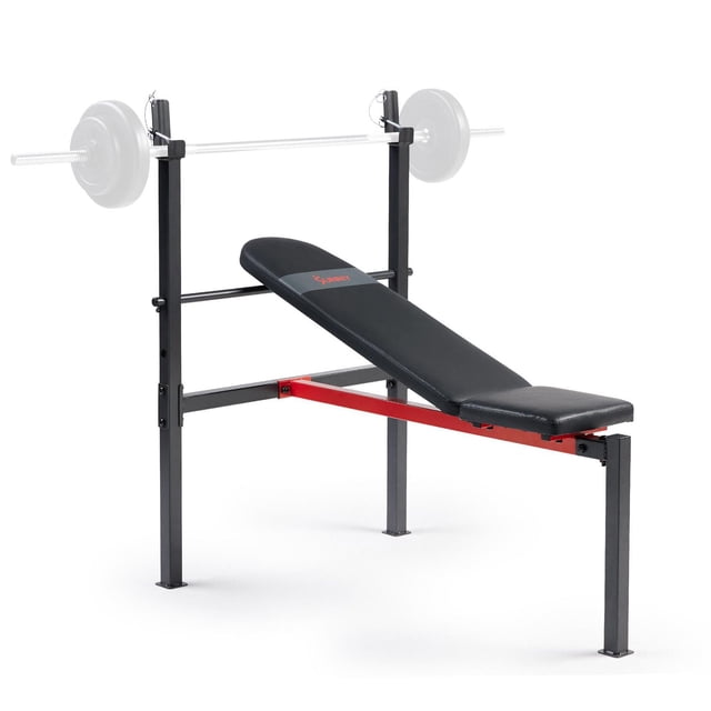 Sunny Health & Fitness Adjustable Standard Incline Weight Bench, Bench Press with Barbell Rack, Full Body Workout Exercise Multi-Function Strength Training for Home Gym - SF-BH623008