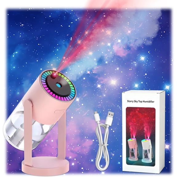 Star Projector Humidifier 2 In 1, Cool Mist Humidifier with Galaxy Night Light Changing LED and Adjustable Spray, for Bedroom Car Office Relaxation Sleep