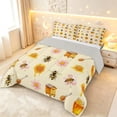 thumbnail image 2 of Erosebridal Cute Bug Bee Queen Comforter Set,Dreamy Floral Comforter Sets Queen,Cream Yellow,Light Gray Reversible,3-Piece,1 Comforter and 2 Pillowcases, 2 of 7