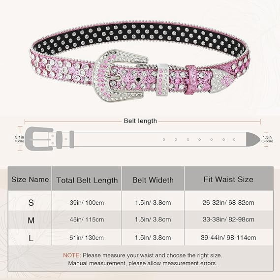 4947 Rhinestone Belt For Women Men- Western Cowgirl Sequin Diamond Bling KorhLeoh Rhinestone Belt for Women Men - Sequin Diamond  main image 4