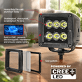 3 Inch LED Cubes Spot Kits with Wiring Harness and Black Cover for Off ...