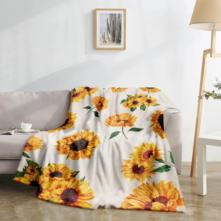 Super Soft Flannel Throw Blanket – Cozy Sunflower Home Decor, Warm & Breathable