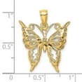 thumbnail image 2 of 14k Gold Butterfly With Angel Wings Cut-out and 2-d Charm 28.4x21.95mm Wide Pendant Necklace for Women, 2 of 2