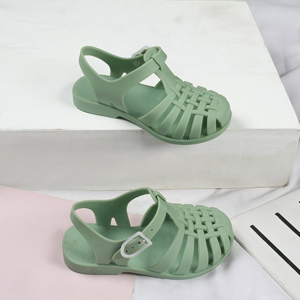 Lolmot Toddler Shoes Baby Girls Cute Fruit Jelly Colors Hollow Out Non-slip  Soft Sole Beach Roman Sandals 
