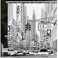 thumbnail image 3 of Ambesonne NYC Shower Curtain, Street of New York Urban Sketch, 69"Wx75"L, Charcoal Grey and White, 3 of 5