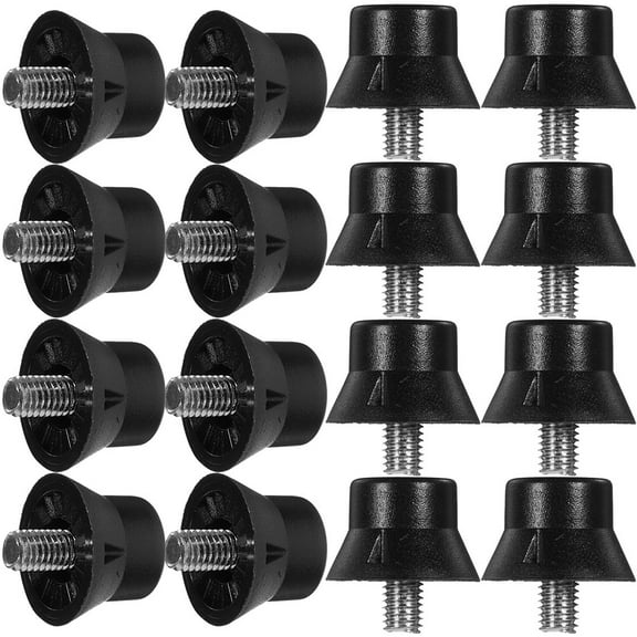 GOOHOCHY 15pcs Black Rubber Football Cleats Spike Replacement for Shoes with Lightweight Design and Enhanced Traction