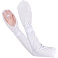 thumbnail image 1 of 1 par de puños de brazo, protección de brazo largo puños de muñeca de hielo deportes al aire libre protector solar calentadores de brazo calentadores de brazo de encaje, blanco, 1 of 5