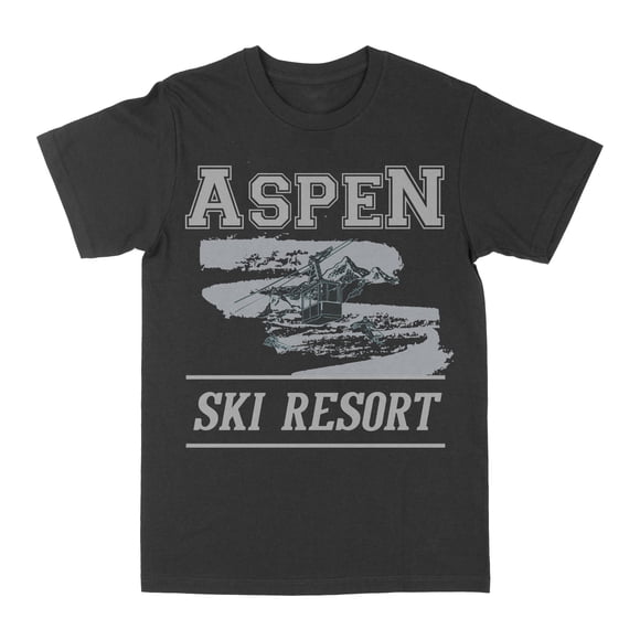 Americana Collection Aspen Ski Resort Black Small T-Shirt