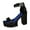 Black, variant on Purple Women Open Toe High Heel Thick Extremely Comfortable Strappy Extremely Stylish Block Heel Sandals For Summer Wear