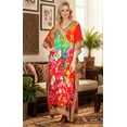 thumbnail image 4 of HAPPY BAY Women's Summer African Beach Maxi Caftan Casual Slit Dress Loungewear Dashiki Dresses for Women 2X-3X Red Scarlet, Blossom, 4 of 5