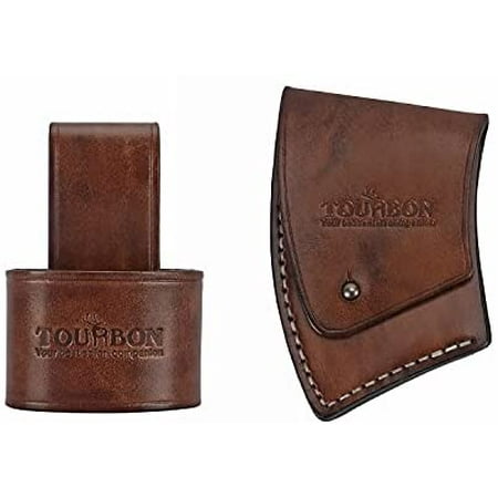 

TOURBON Vintage Genuine Leather Axe Holder Cover Hatchet Sheath Belt Carrier