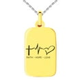 thumbnail image 3 of Stainless Steel Faith Hope Love Lifeline Engraved Small Rectangle Dog Tag Charm Pendant Necklace, 3 of 4