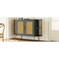 thumbnail image 2 of Dark Gray Dining Cabinet With Stylish Curves And Woven Doors. Particleboard Build. Gold Legs For Stability Elegance. Adjustable Shelf Customized Space Elegant 2-door Room - Gray. Curved Structure ., 2 of 7