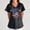 Black, variant on Women's "250" Star-Filled Number V-Neck Tee with Ripped American Flag Graphic and Dual Front Pockets, Bold Design for Active Days or Casual Hangouts Blue XXL