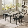 thumbnail image 7 of Roromall Dining Table Set, Wood Kitchen Table with Upholstered Chairs, Kitchen Table Chairs Set w/Collision Angle for Small Space, Dining Room, Apartment, 7 of 7
