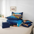 thumbnail image 6 of Manfei Cinema Ticket Popcorn 7pcs Bedding Comforter Set,Movie Time Queen Bedding Sets,Red Gold Blue Queen Sheet Sets For Child,Breathable Home Decor Reversible, 6 of 8