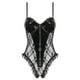 thumbnail image 1 of Women Lady Sheer Lace Pole Dancing Bodysuit Zipper Backless Patent Leather Catsuit Leotard Club Rave Party Clubwear Nightwear4XL Gong Bohan LED, 1 of 2