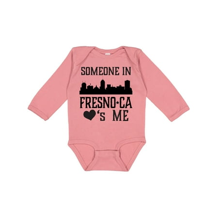 

Inktastic Fresno California Someone Loves Me Skyline Gift Baby Boy or Baby Girl Long Sleeve Bodysuit