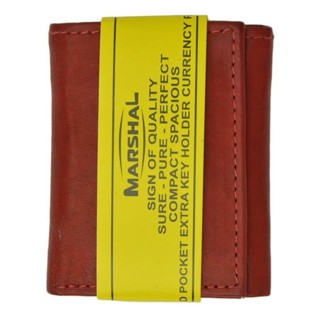 Brown Genuine Leather Wallet - Genuine Leather Childrens Small Trifold Kids Wallet Gift 825 (C) Brown