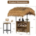 thumbnail image 2 of LAZZO 3 Pieces Outdoor Bar Set, Patio Wicker Bar Set with Height Stools and Islander Tiki Bar for Garden, Yellow, 2 of 9