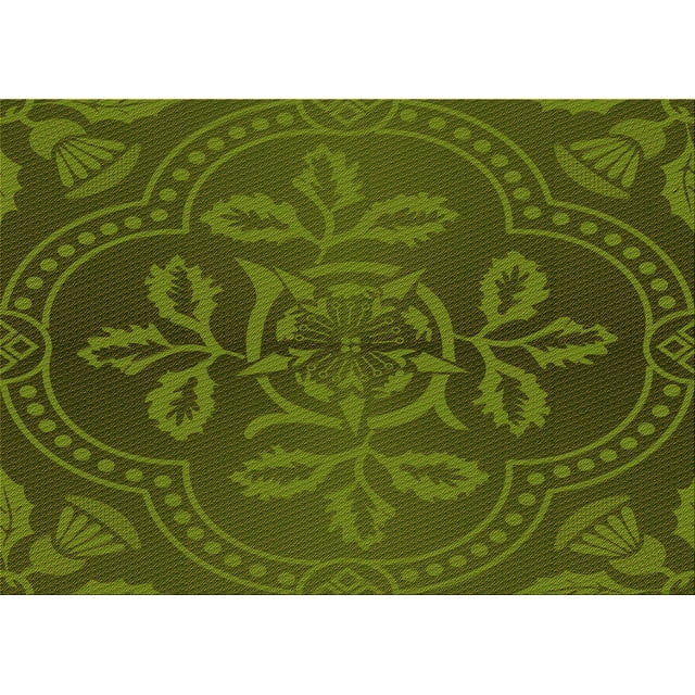 Ahgly Tapis Rectangulaire Lavable en Machine Intérieur Transitionnel Vert Forêt Foncé, 8 Pieds x 12 Pieds