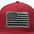 thumbnail image 4 of DALIX Gray American Flag Hat Flat Bill Snapback USA Baseball Cap in Maroon, 4 of 6