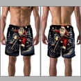 thumbnail image 3 of luoweisi Men's Beach Shorts Quick Dry Swim Trunks with Mesh Lining Santa Claus Motorcycle S, 3 of 5