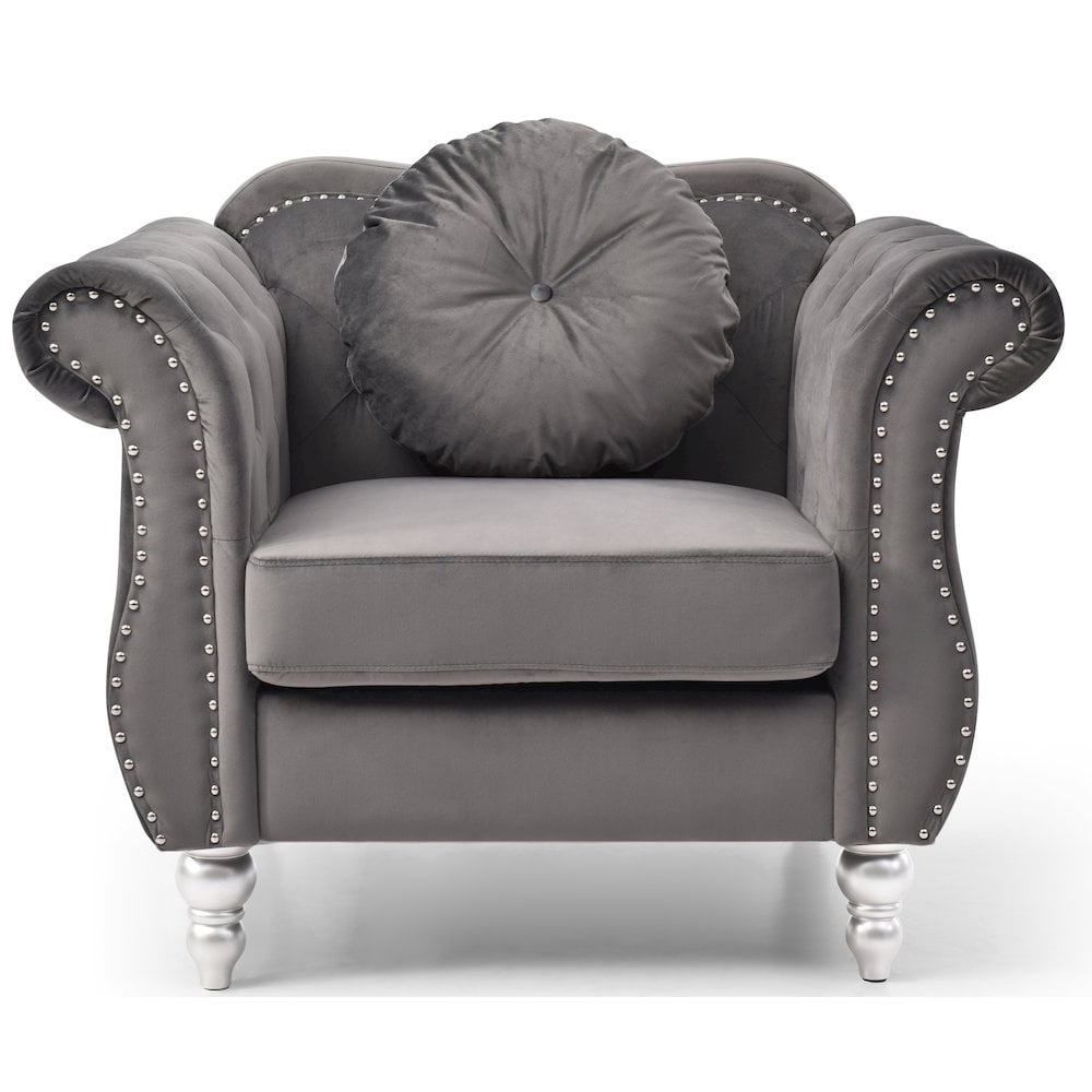 Glory Furniture Hollywood Accent Chair in Dark Gray Color