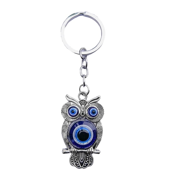 Llavero con forma de búho, colgante de búho, bolso de mal de ojo, decoración colgante, llavero de aleación de zinc