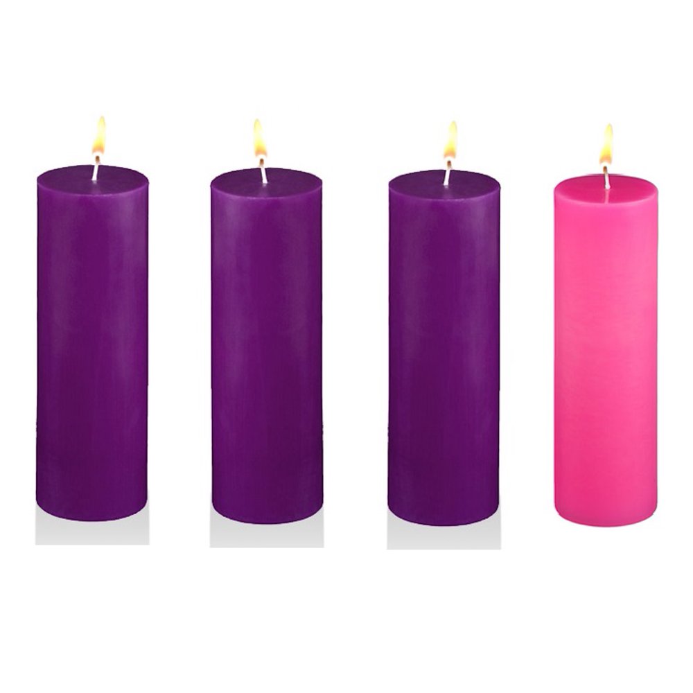3" x 9" Advent Pillar Candles (Set of 4)