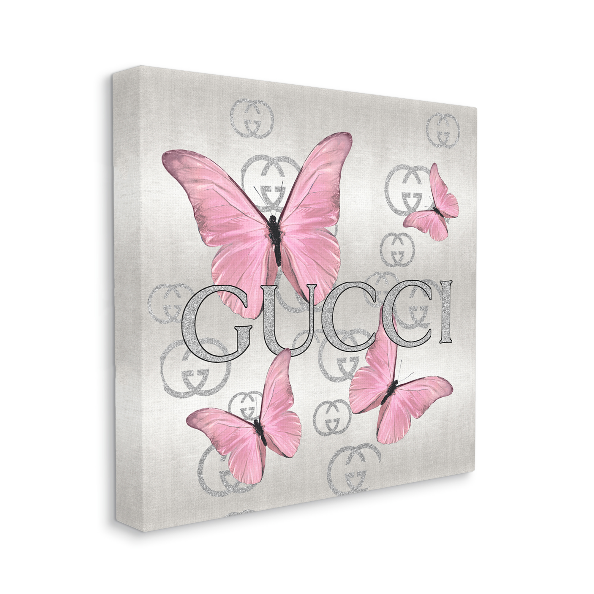 Stupell Industries Pink Fashion Butterflies Animals & Insects Painting Gallery Wrapped Canvas Print Wall Art, 36 x 36